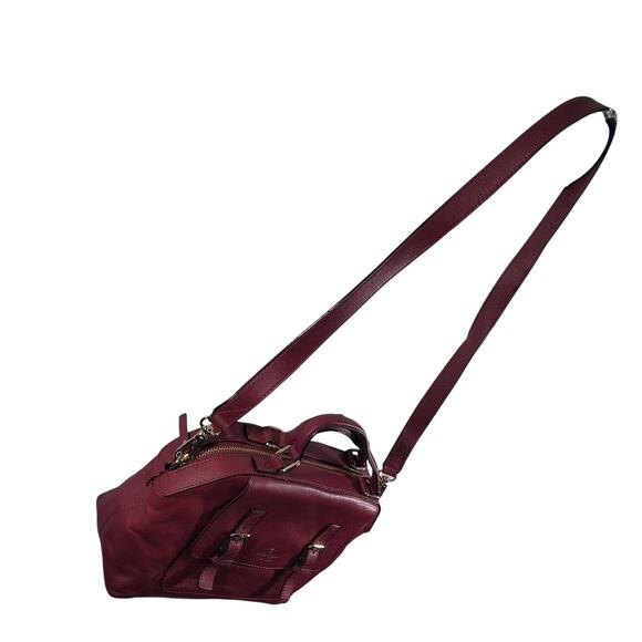 KATE SPADE! RICH BURGUNDY RED GENUINE LEATHER HANDBAG, SHOULDER BAG, PURSE! - Picture 8 of 13